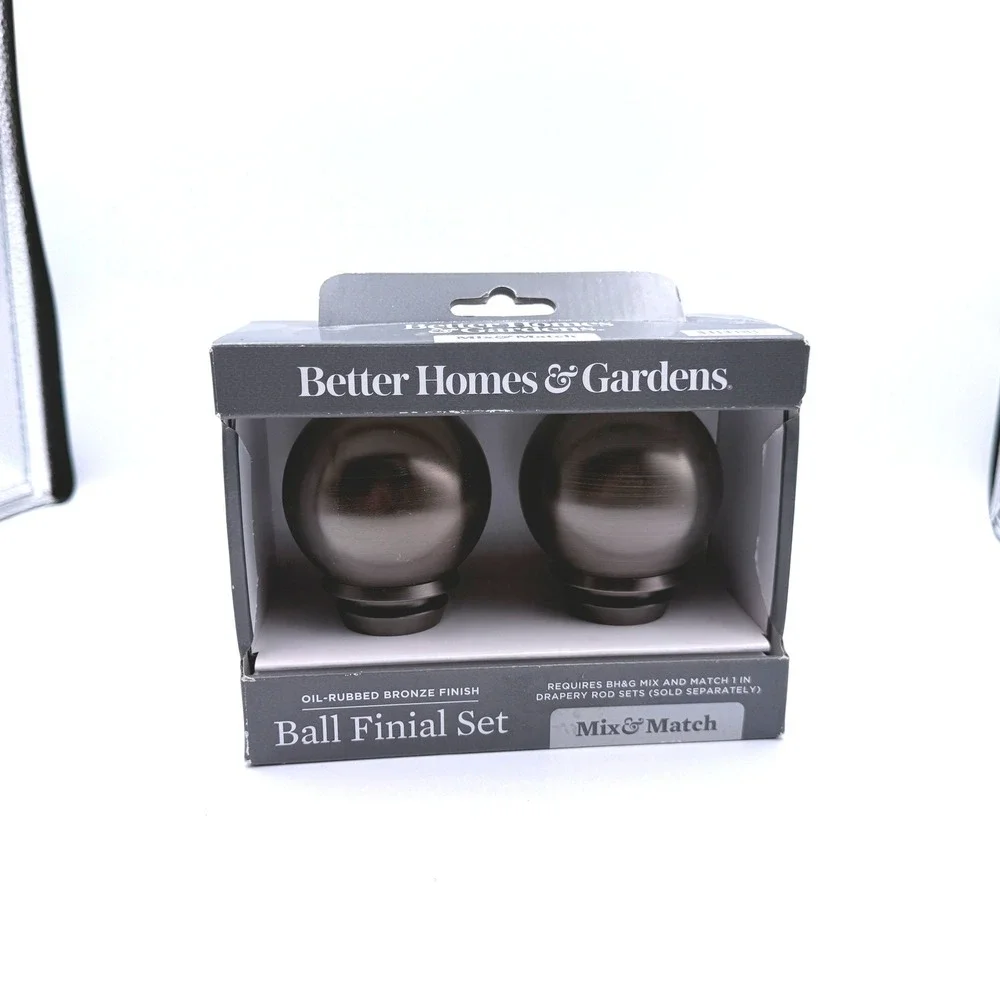 Better Homes & Gardens Ball Finial Set 1 Inch Oil-Rubbed Bronze Finish